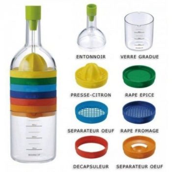 Bouteille 8 en 1 insolite pour cuisiner